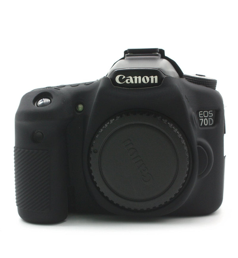 CEARI Silicone Protective Housing Camera Case Body Frame Shell Cover for Canon EOS 70D Digital Camera - Black