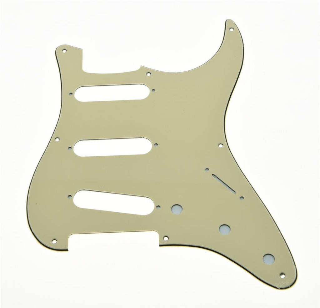 KAISH 8 Hole Vintage Strat SSS Guitar Pickguard ST Scratch Plate fits USA/Mexican Fender Strat Aged White 3 Ply Light Cream