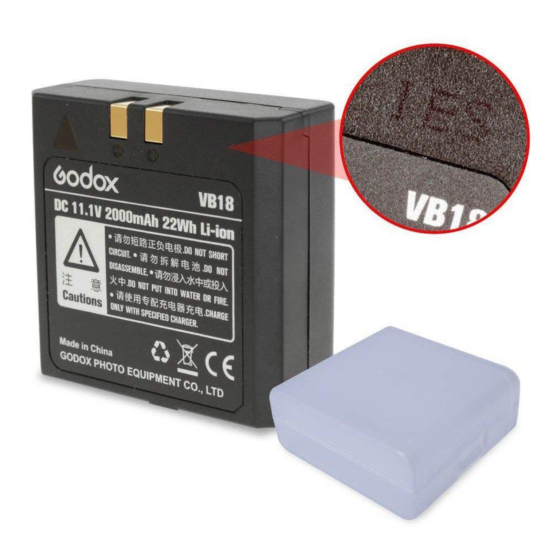 Godox VB18 2000mAh Li-ion Battery with Case for Godox VING V850II V860II-C V860II-N V860II-O V860II-S V860II-F Camera Flash Speedlite
