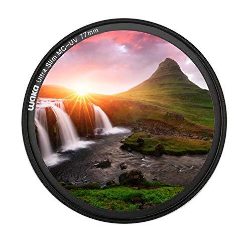 waka 77mm MC UV Filter - Ultra Slim 16 Layers Multi Coated Ultraviolet Protection Lens Filter for Canon Nikon Sony DSLR Camera Lens