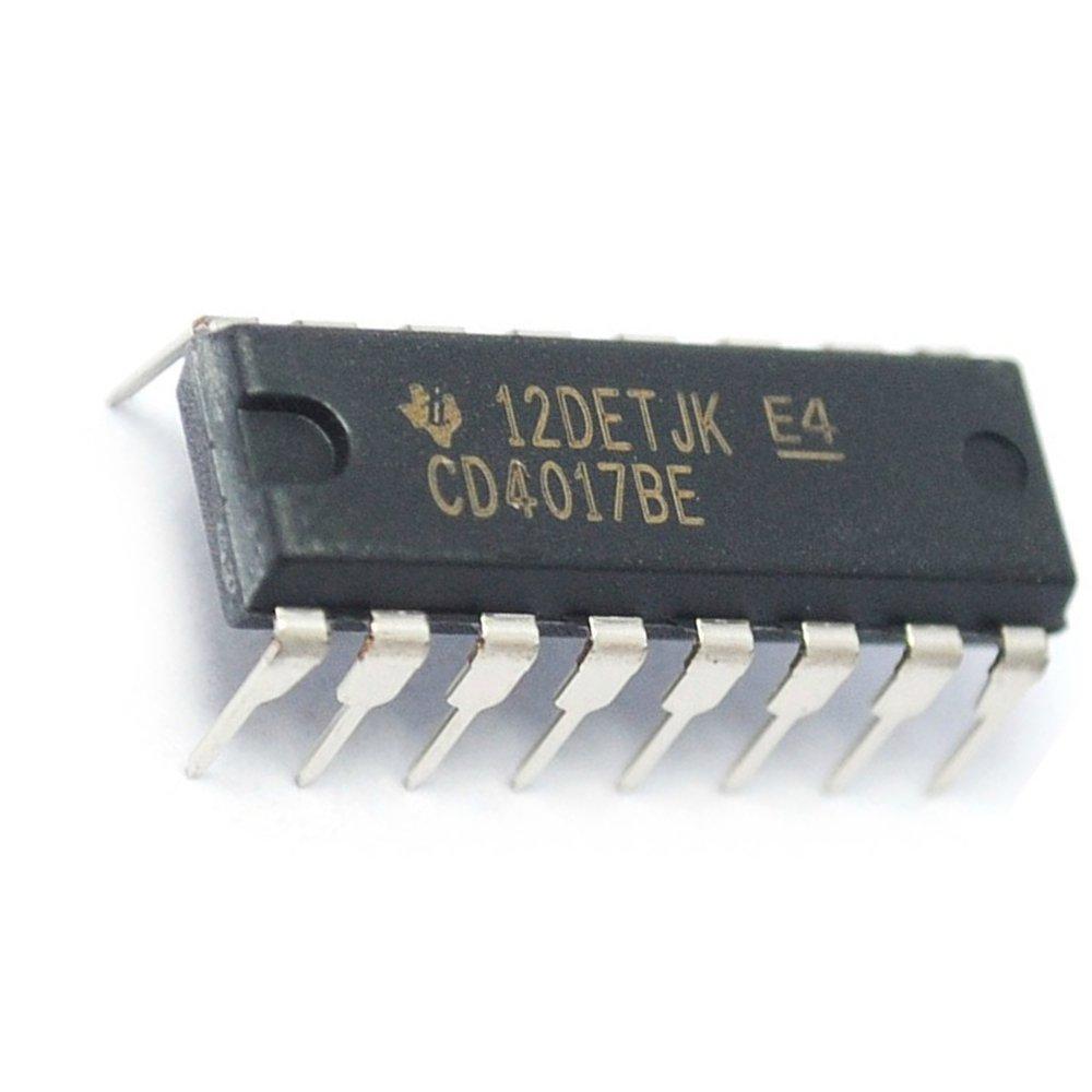 Texas Instruments CD4017 CD4017BE CMOS Decade Counter with 10 Decoded Outputs DIP16 10 Pieces