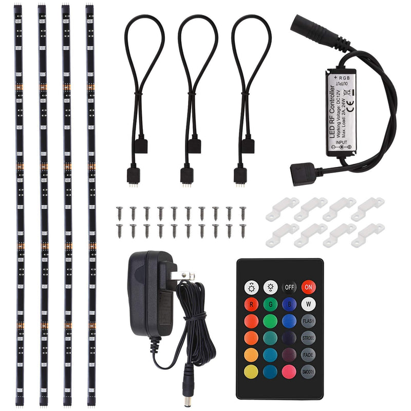 [AUSTRALIA] - TORCHSTAR Multi-Color TV Backlight Kit with RF Remote, RGB LED Strip Lights, UL Adapter, Waterproof Light Strip for Monitor, Screen, Home Theater, Background Accent Lighting 12V+RF Remote 