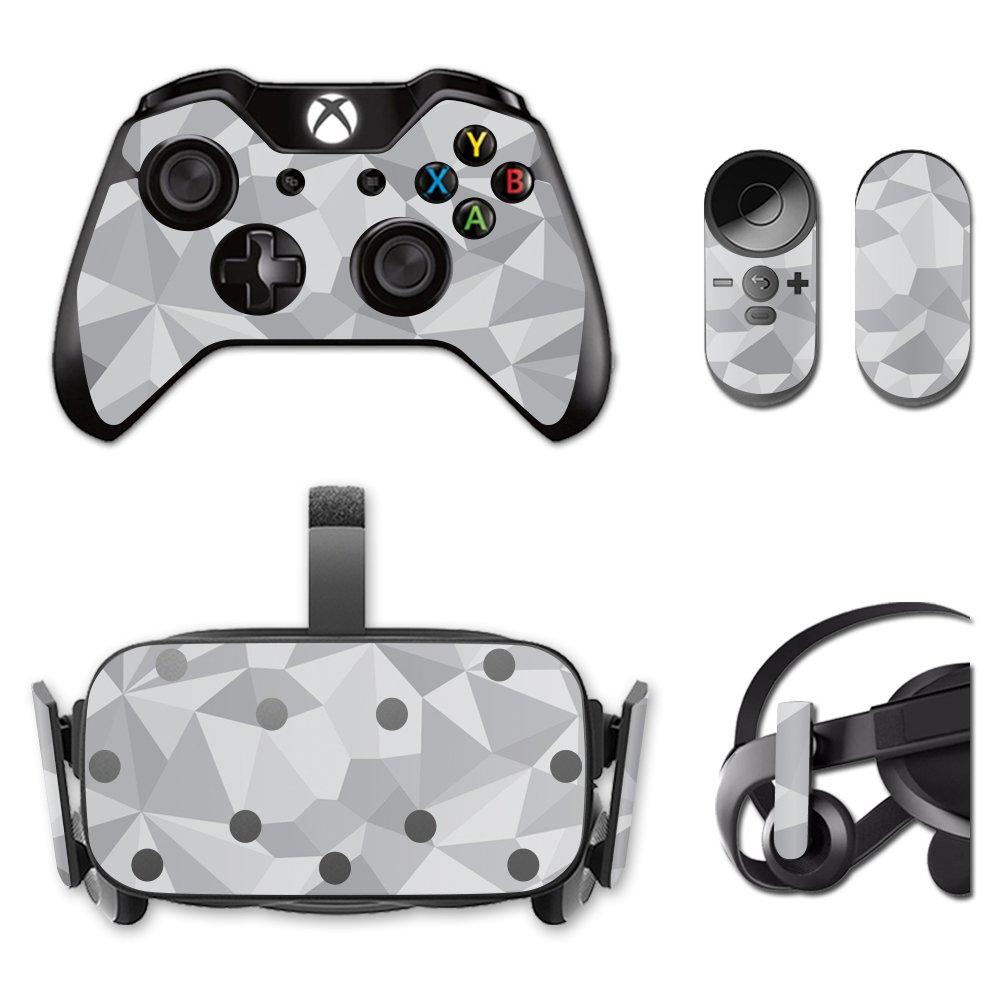 MightySkins Skin Compatible with Oculus Rift CV1 wrap Cover Sticker Skins Gray Polygon