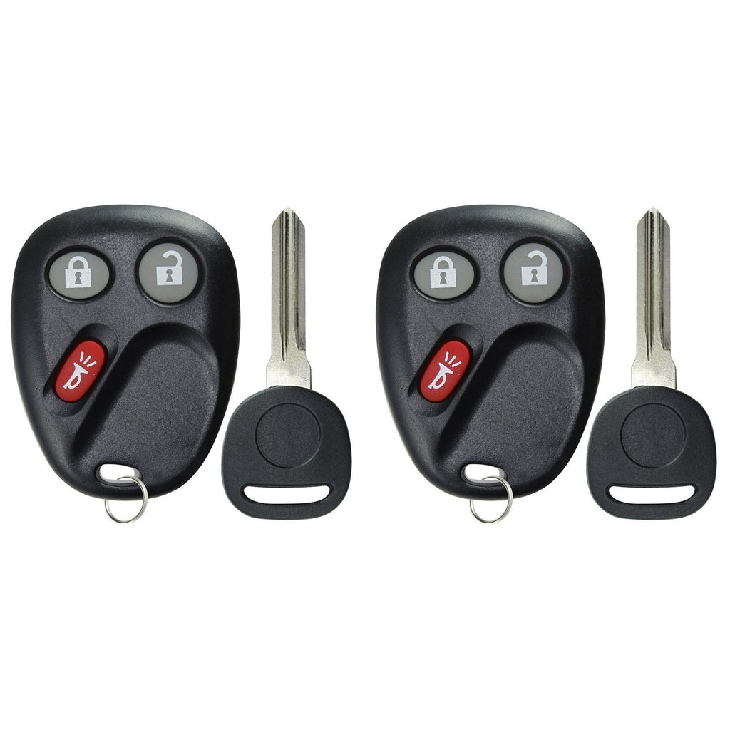KeylessOption Keyless Entry Remote Car Key Fob Key for Chevy Trailblazer GMC Envoy (Pack of 2)