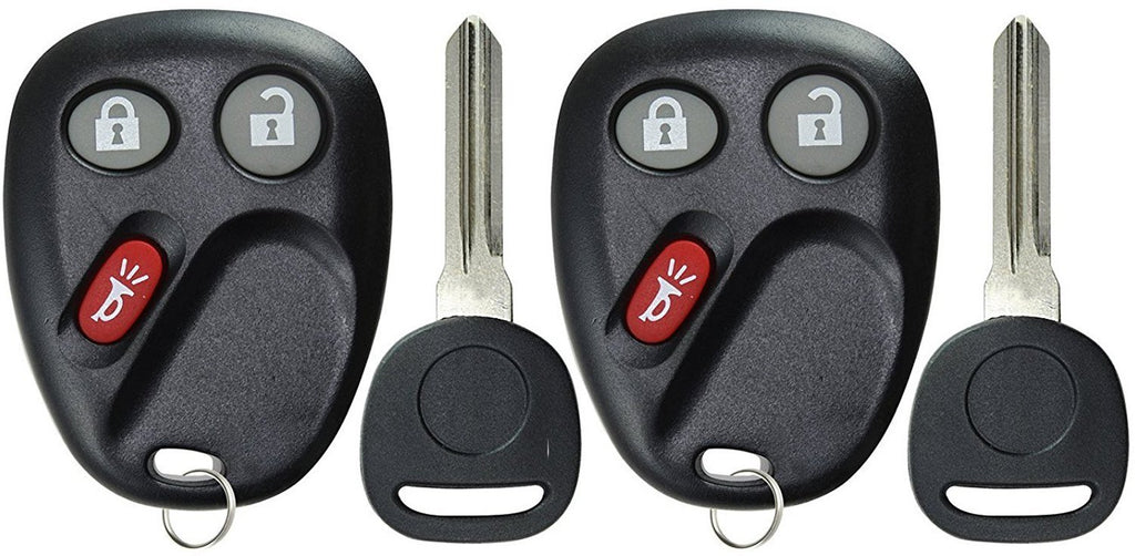 KeylessOption Keyless Entry Remote Car Key Fob and Key Replacement For LHJ011 (Pack of 2)