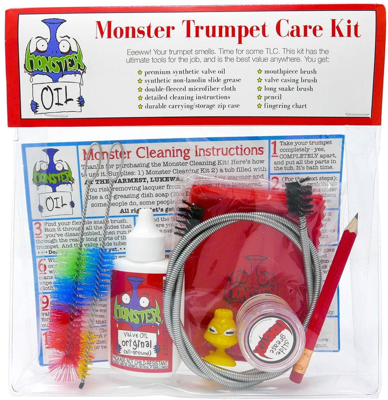 Monster Trumpet/Cornet Care and Cleaning Kit | Valve Oil, Slide Grease, and More! Everything You Need to Take Care of and Clean Your Trumpet!