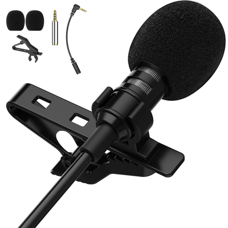 Professional Lavalier Lapel Recording Microphone - ttstar Omnidirectional Condenser Micorphone for iPhone, iPad, MacBook, Android Smartphones, Laptop and PC