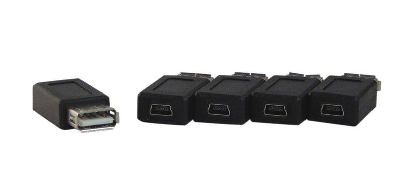 Your Cable Store USB A Female to Mini B Female Adapter 5 Pack