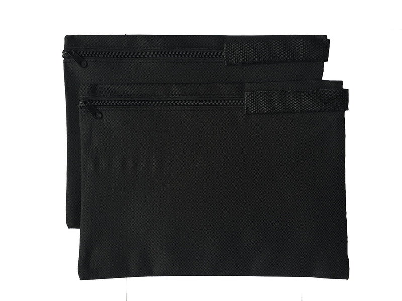 ImpecGear Document Bags, Safe Accessories Bag, Poly Cloth Value Pack of 2, (12.5" x 9.5") (Black)