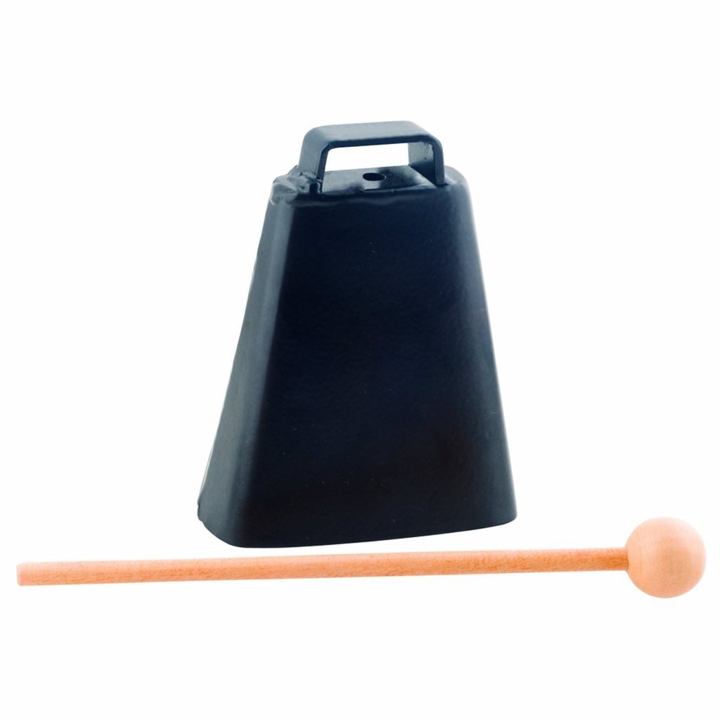 Black Metal Cowbell with Mallet - 4.25 x 3 x 1.25 inches