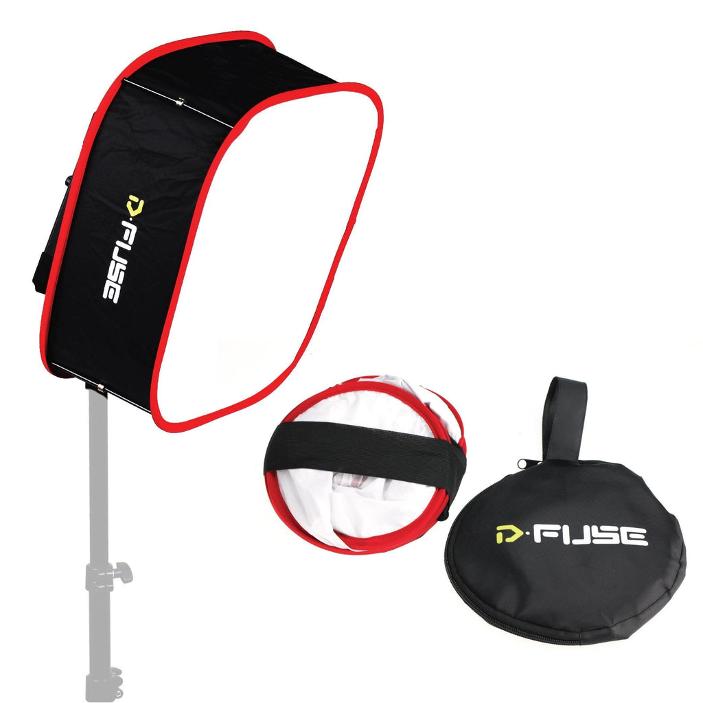 Kamerar D-Fuse Large LED Light Panel Softbox: 12"x12" Opening, Foldable Portable Light Diffuser, Carrying Bag, Strap Attachment, Portrait Photography, Photo Video, Studio Lighting, Natural Look Large: 12" X 12" opening