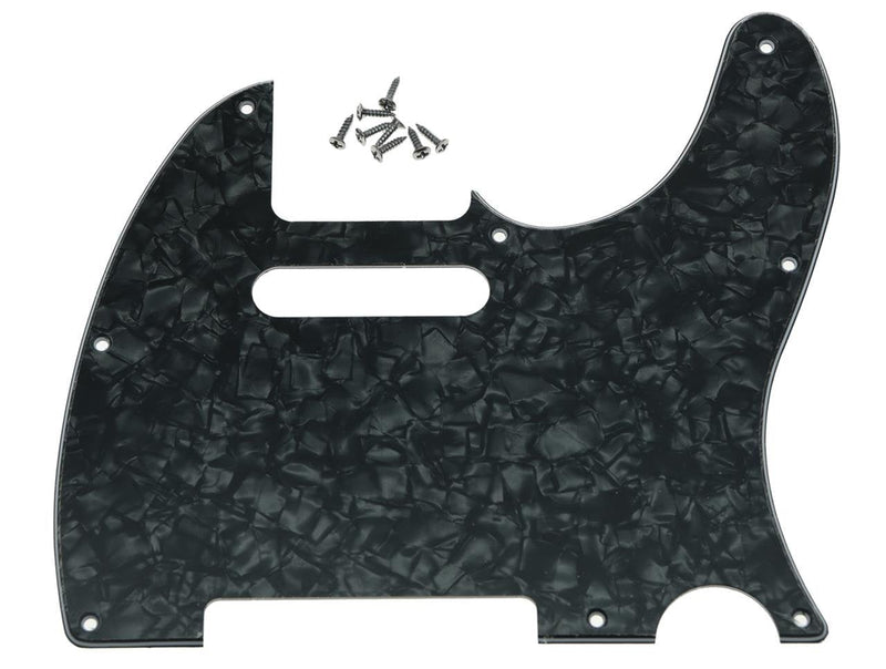 KAISH 8 Hole Tele Guitar Pickguard Scratch Plate fits USA/Mexican Fender Telecaster Black Pearl