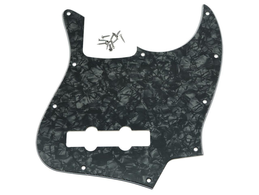 KAISH Jazz Bass J Bass Pickguard fits USA/Mexican 4 String Fender Jazz Bass Black Pearl