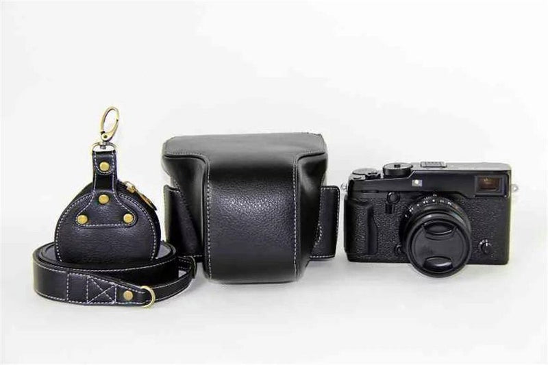 X-Pro2 X-Pro 3 Case, BolinuUS Genuine Real Leather Camera Case Bag Cover for Fuji X-Pro2 Fujifilm X Pro2 X-Pro3 XPro3 with XF35mm Lens Bottom Opening Version + Neck Strap + Mini Storage Bag Black