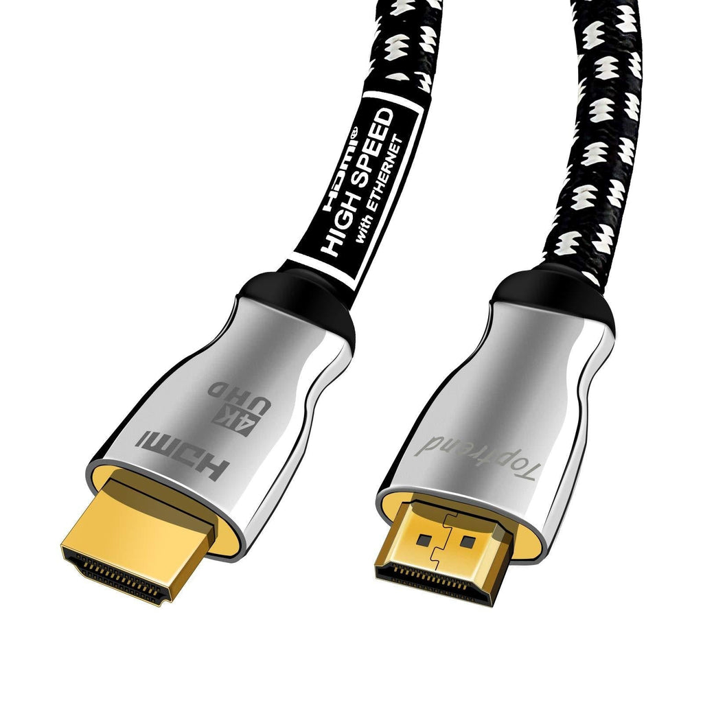 4K HDMI Cable 12ft-High Speed HDMI 2.0 Cord Supports 1080p, 3D, 2160p, 4K UHD, HDR, Ethernet and Audio Return-CL3 for in-Wall Installation -28AWG Braided for HDTV, Xbox, Blue-ray Player, PS3, PS4, PC 12ft 21Gbps