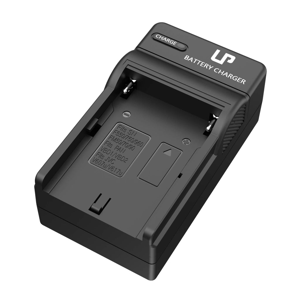 NP-F550 Battery Charger, LP Charger Compatible with Sony NP F970, F960, F770, F750, F570, F530, F330, CCD-SC55,TR516,TR716, TR818, TR910, TR917, CN160, CN-216 LED Light, Feelworld Field Monitor & More