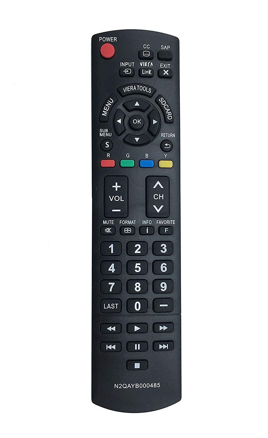 AULCMEET New Remote N2QAYB000485 Replaced Controller for PANASONIC Plasma LCD TVs TC-32LX24 TC-42LD24 TC-42LS24 TC-42PX24 TC-50PS24 TC-50PX24 TC-58PS24 TC-65PS24 TC-L22X2 TC-L32C22 TC-L32U22