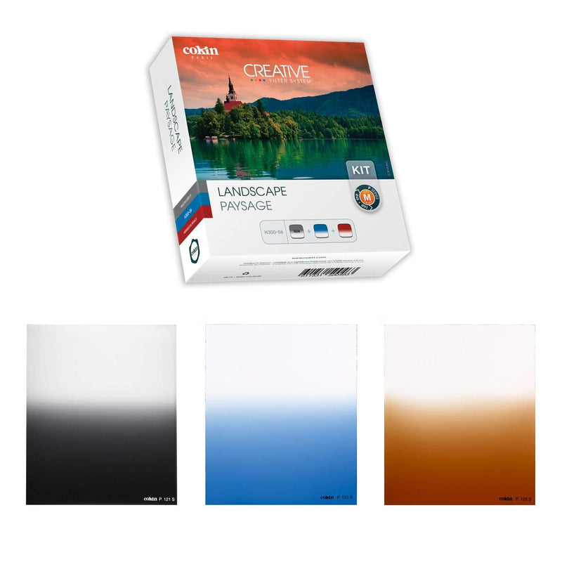 Cokin Square Filter Landscape Creative Kit - Includes Gnd 3-Stop Soft (121S), Gdn Blue Soft (123S), Gnd Tobacco Soft (125S) for M (P) Series Holder - 84mm X 100mm Medium