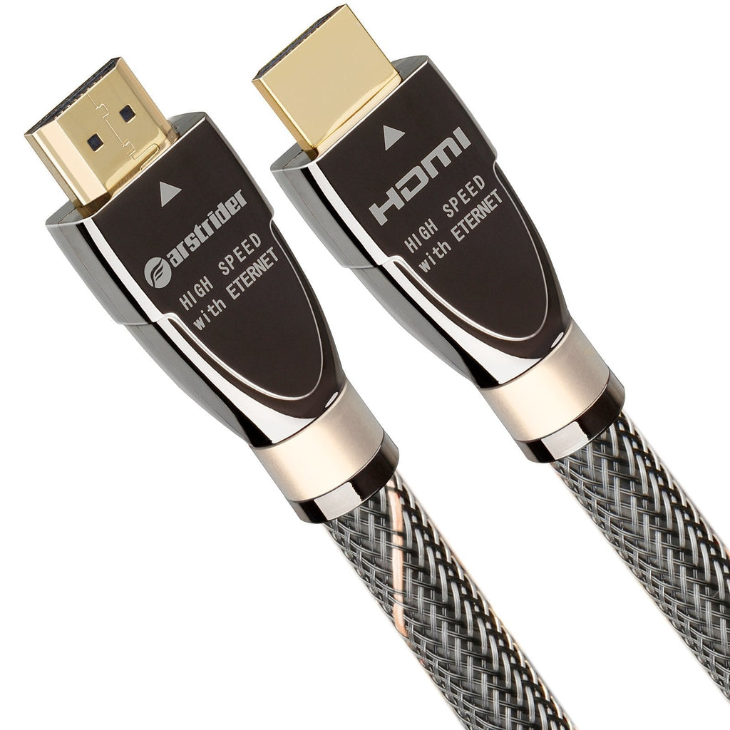 4K HDMI Cable/HDMI Cord 12ft - Ultra HD 4K Ready HDMI 2.0 (4K@60Hz 4:4:4) - High Speed 18Gbps - 28AWG Braided Cord-Ethernet /3D / HDR/ARC/CEC/HDCP 2.2 / CL3 by Farstrider 12 Feet Gun black - Yellow