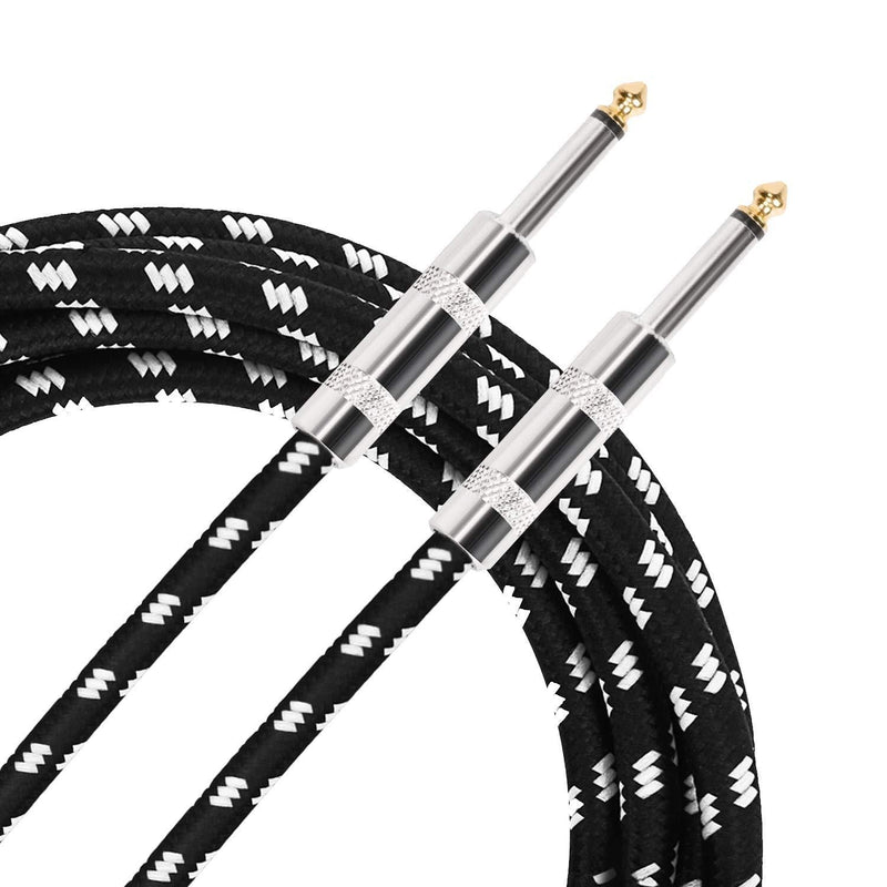 [AUSTRALIA] - Donner Guitar Cable 10 ft Premium Electric Instrument Bass Cable AMP Cord 1/4 Straight Black White 10 Feet 