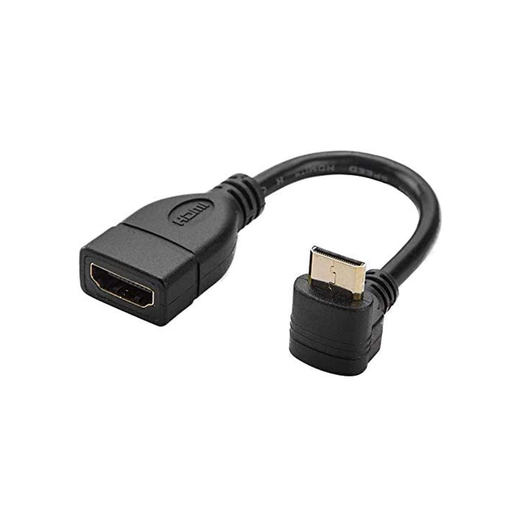Mini HDMI to HDMI Cable 0.5ft, CableCreation 90 Degree Upward Angle Mini-HDMI Male to HDMI Female Adapter, Support 1080P Full HD, 3D,for Camera, Camcorder, Graphics Card, Laptop,Tablet, HDTV, Black