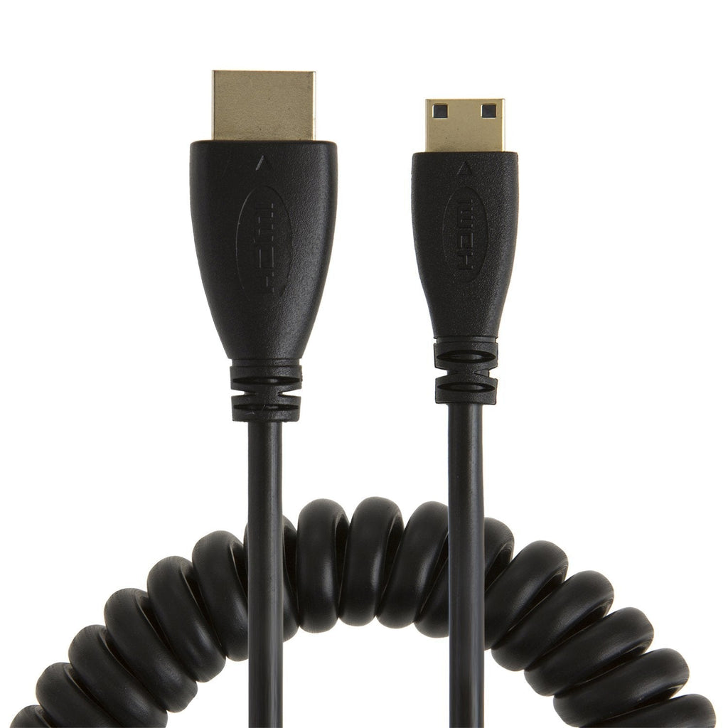 Mini HDMI to HDMI, CableCreation 5 Feet Coiled Mini-HDMI Male to HDMI Male Converter Cable, Support 1080P Full HD, 3D, 1.6M, Black Straight