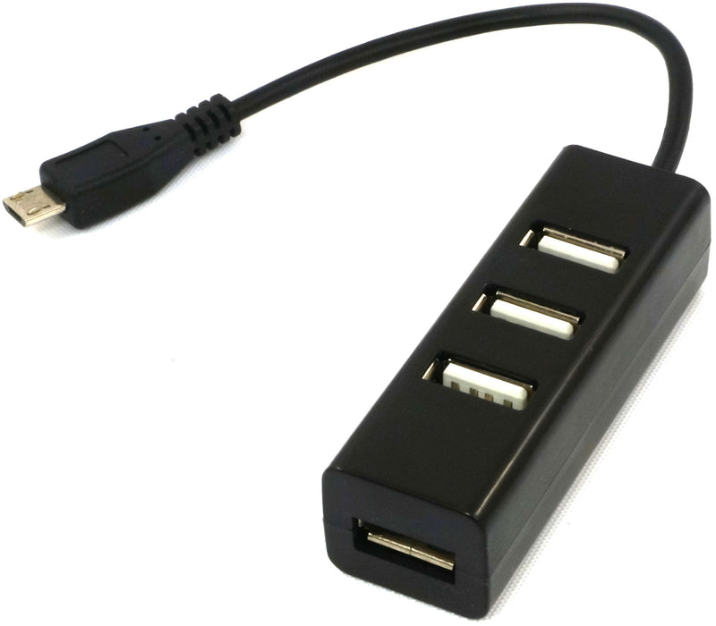 LoveRPi MicroUSB to USB 4 Port Black OTG Hub for Raspberry Pi Zero