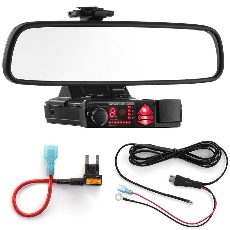 Radar Mount Mirror Mount Bracket + Direct Wire Power Cord + Mini Fuse Tap for Valentine V1 (3001404)