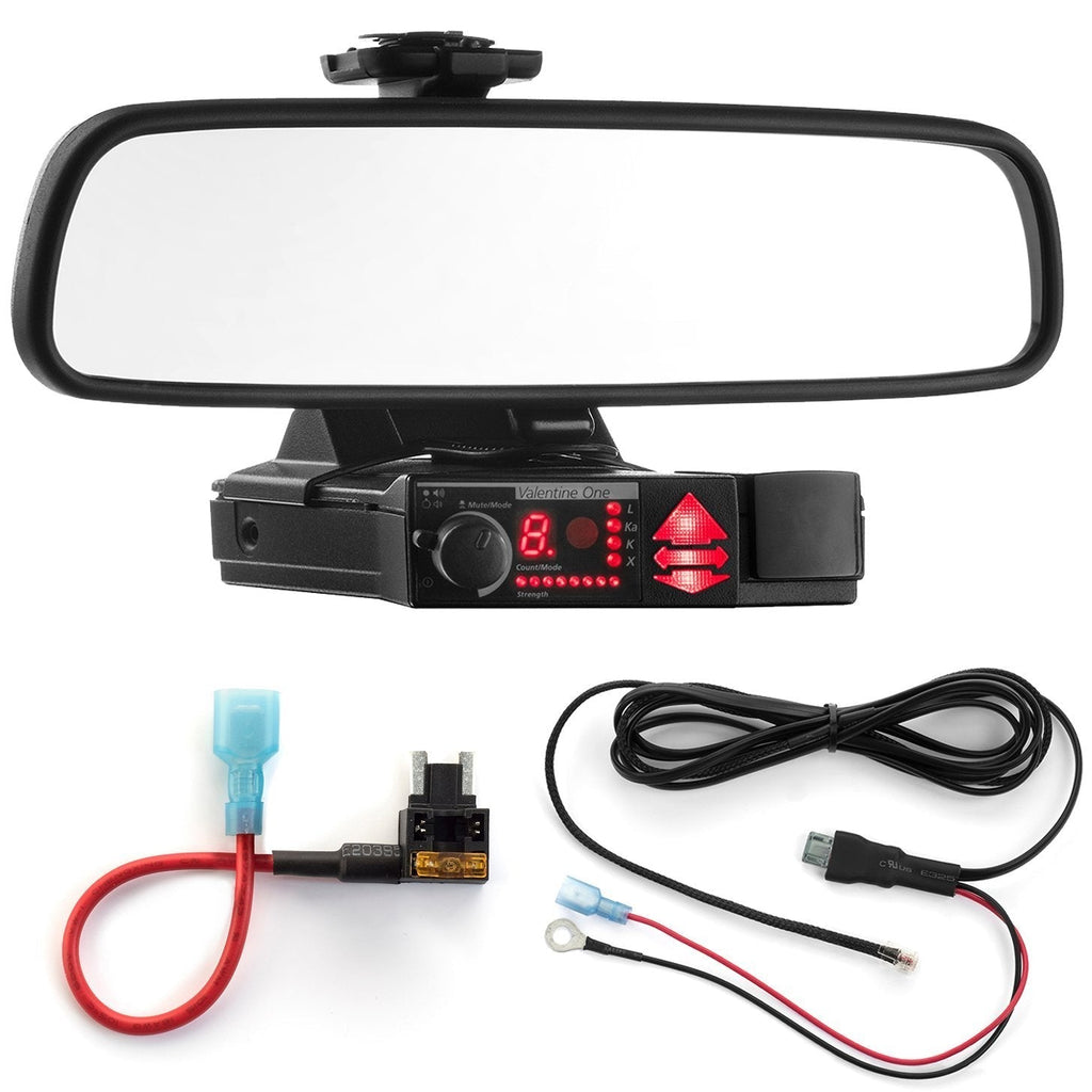 Radar Mount Mirror Mount Bracket + Direct Wire Power Cord + Micro Fuse Tap for Valentine V1 (3001504)