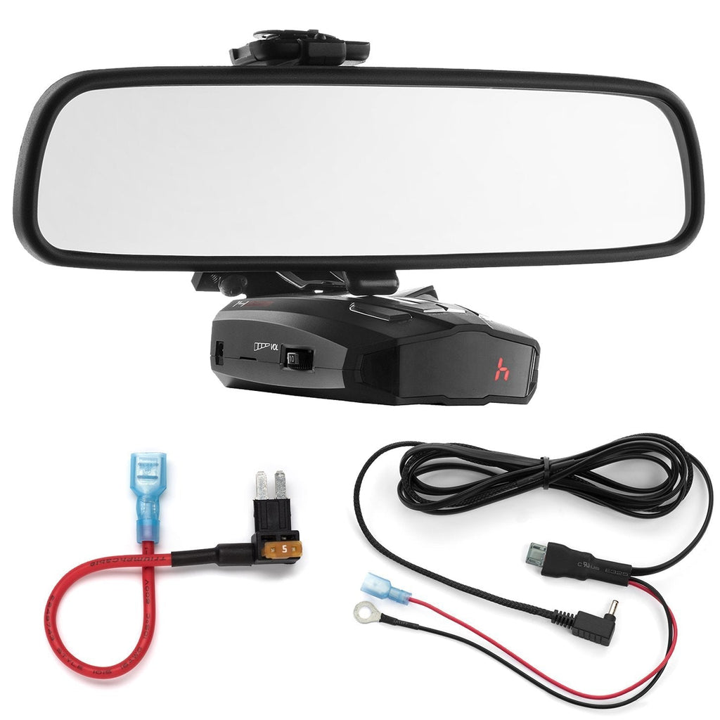 Radar Mount Mirror Mount Bracket + Direct Wire Power Cord + Micro2 Fuse Tap for Cobra (3001603)