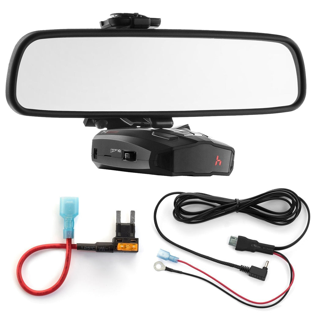 Radar Mount Mirror Mount Bracket + Direct Wire Power Cord + Mini Fuse Tap for Cobra (3001403)