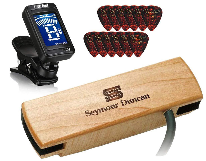 Seymour Duncan SA-3HC Woody HC Hum-Canceling Acoustic Soundhole Pickup True Tune Tuner Bundle 11500-31