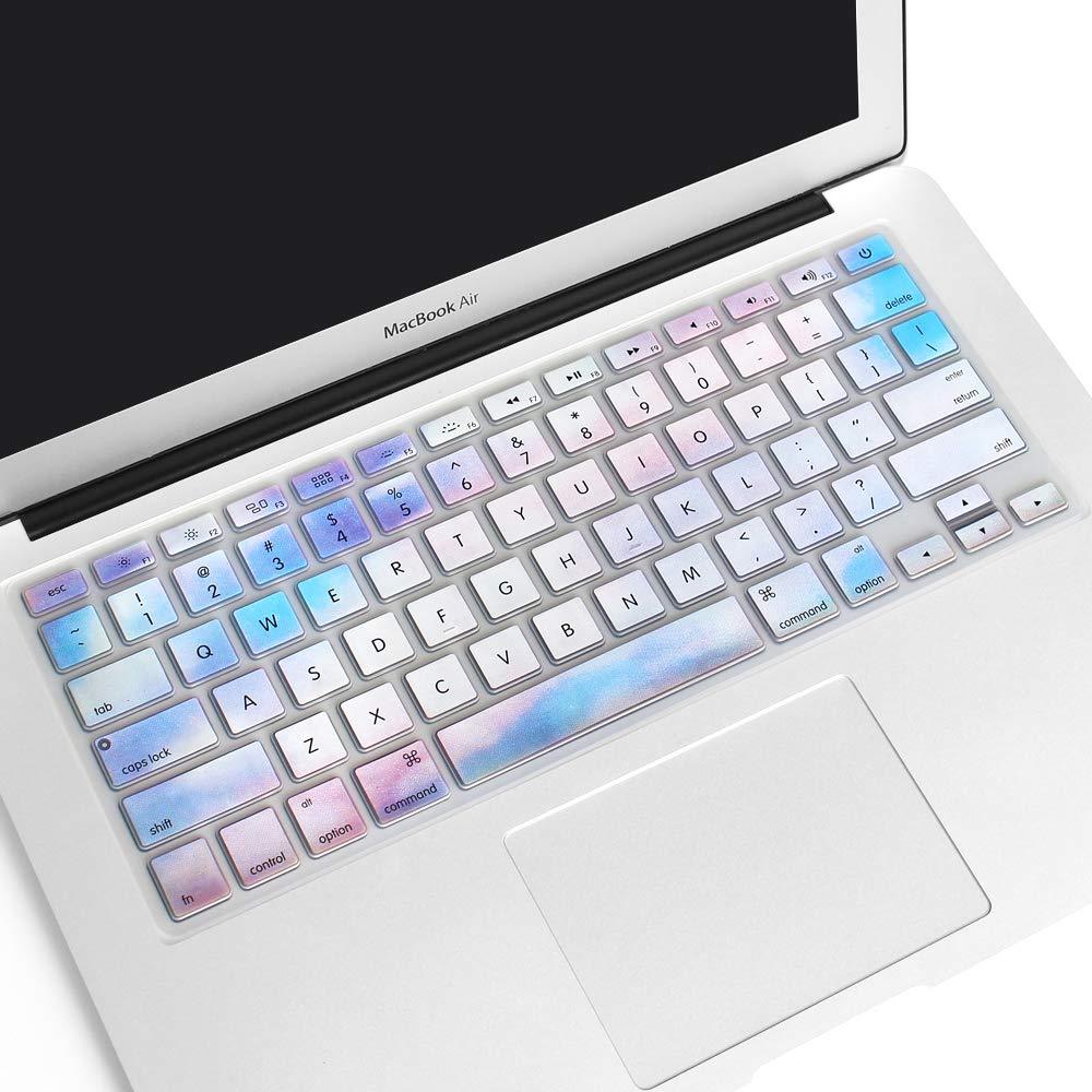 ProElife Silicone Keyboard Cover Skin for 2015 and Older Version MacBook Pro 13" 15" MacBook Air 13" (A1369/A1466) (NOT FIT 2016-2020 Air/Pro 13'' 15'')(Candy Cloud)