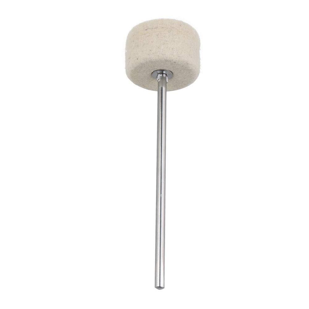 BQLZR Stainless Steel Shaft White Drum Pedal Felt Bass Drum Beater Instrument Accessory Part