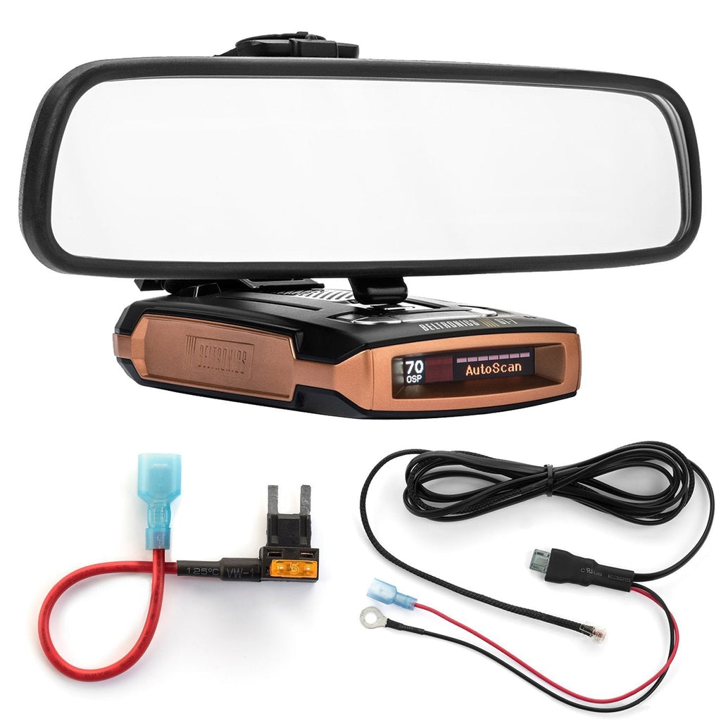 Radar Mount Mirror Mount Bracket + Direct Wire Power Cord + Mini Fuse Tap Beltronics GT-7 (3001402B)