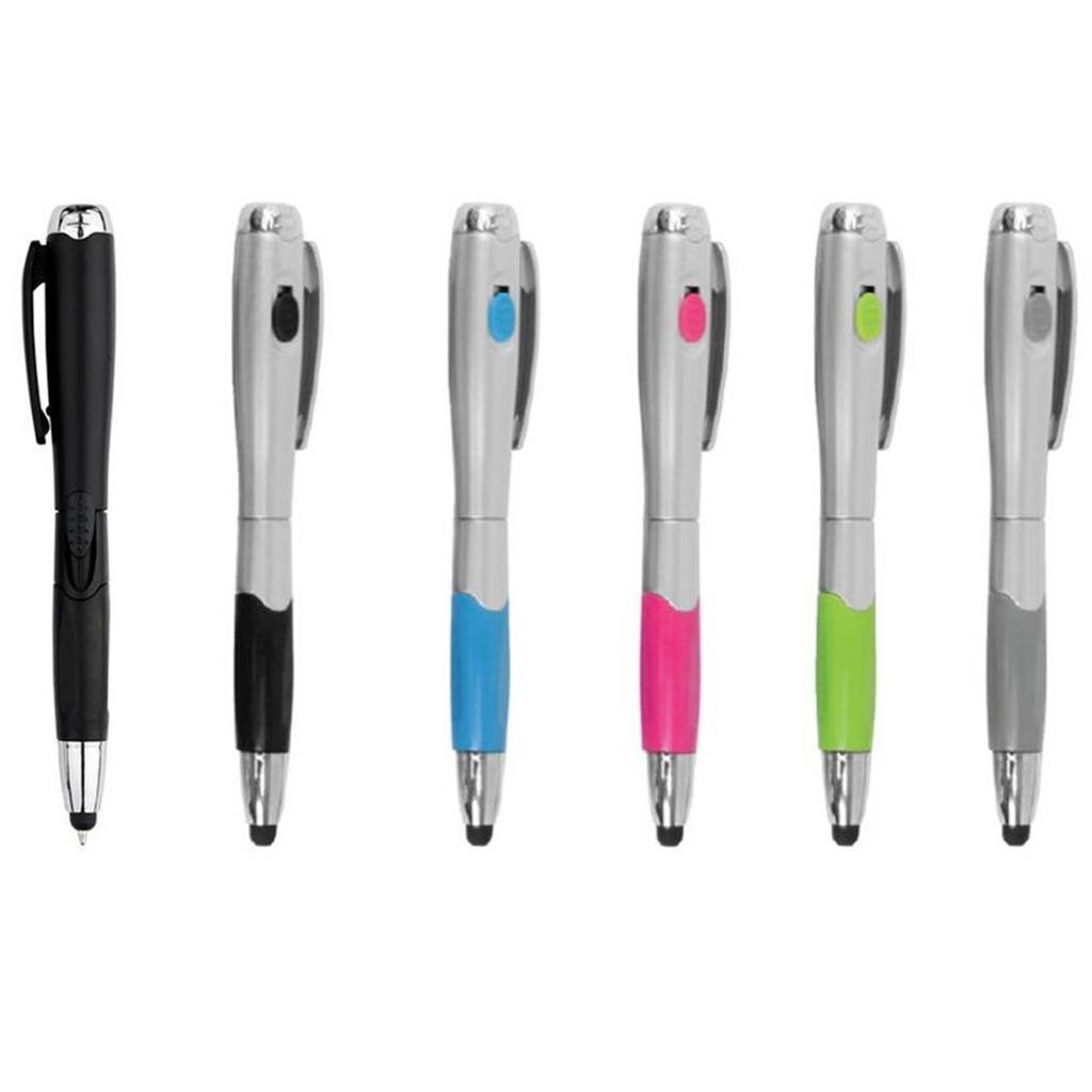 Stylus Pen [6 Pcs], 3-in-1 Universal Multi-Function Touch Screen Stylus + Ballpoint Pen + LED Flashlight for Smartphones Tablets iPad iPhone Samsung etc