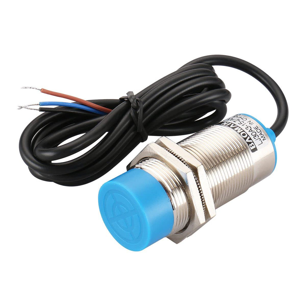 Baomain M30 Non-Embedded Inductive Sensor Switch LJ30A3-15-Z/BX Cylindrical Type DC 10-30V 3 Wire NPN NO(Normally Open) CE