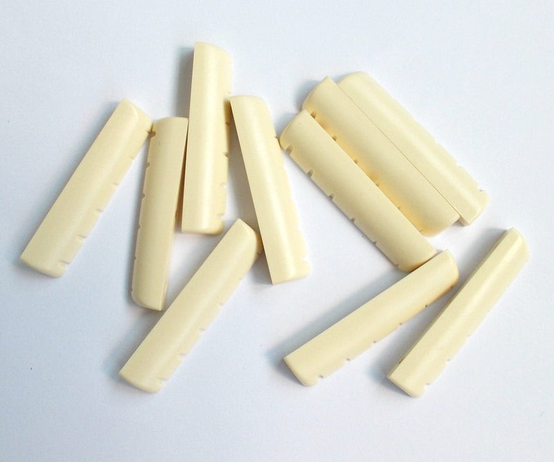 Generic 10 pcs Acoustic Guitar Nuts for 6 String Guitar Plastic Ivory 43 x 6 x 8.88-8.00