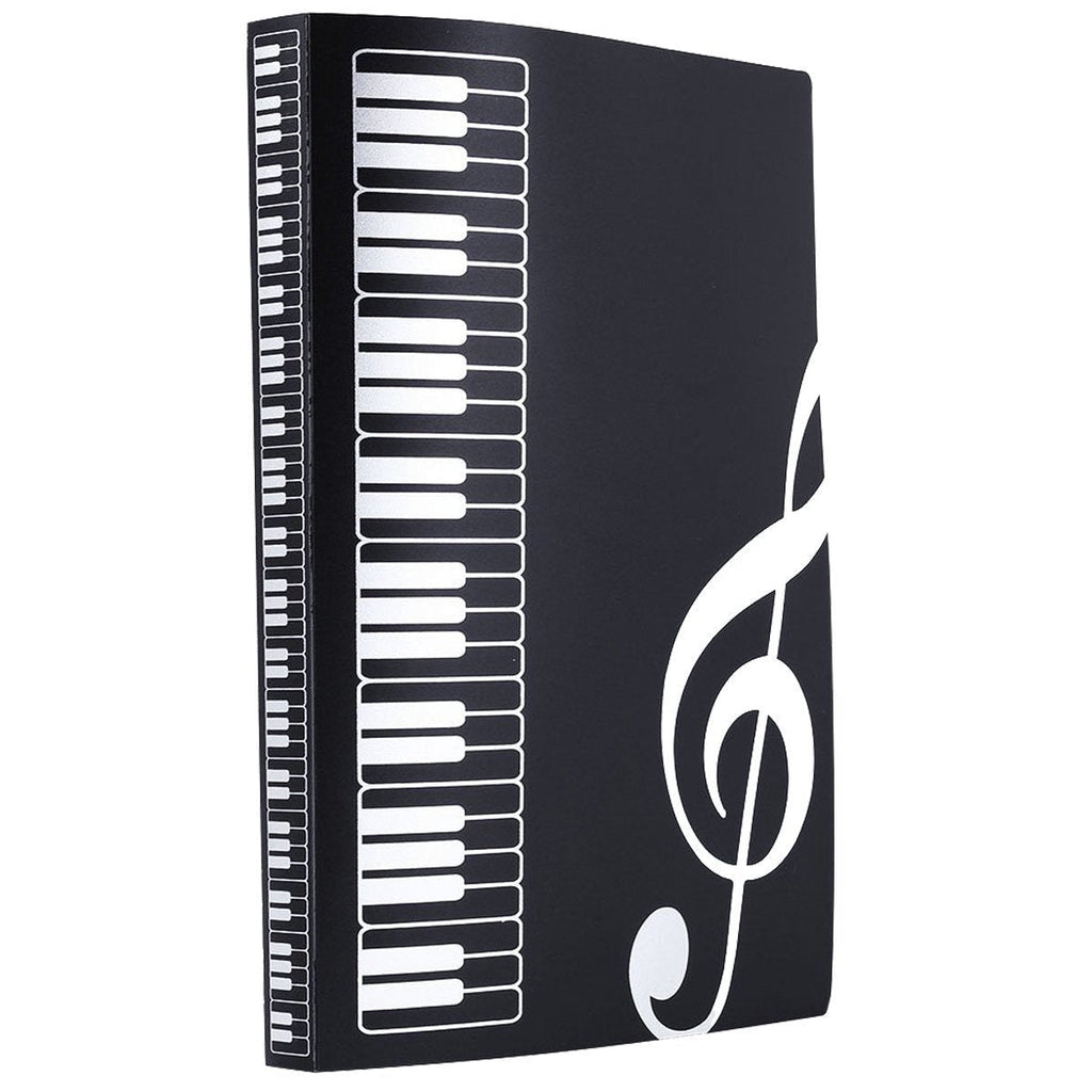 WOGOD Music Sheet File Paper Documents Storage Folder Holder Plastic.A4 Size,40 Pockets (Black) Black