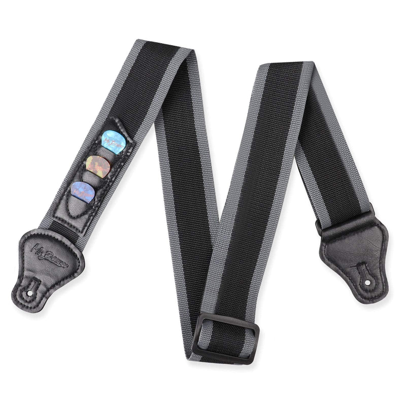 Mr.Power Guitar Strap with 3 Pick Holders for Electric/Acoustic Guitar (Nylon Strap) Nylon Strap