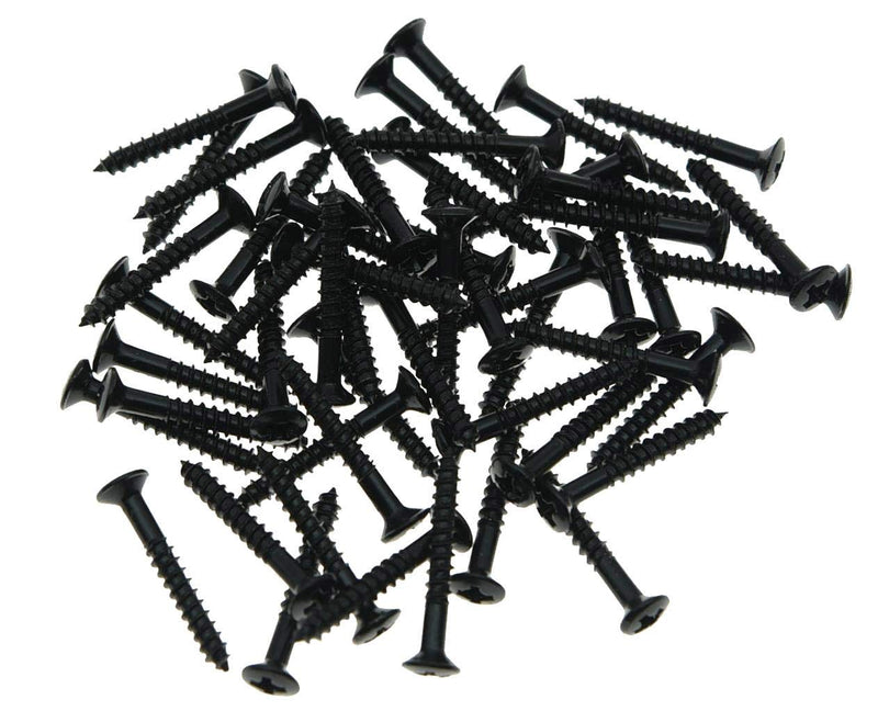 KAISH Pack of 50 Guitar Humbucker Pickup Ring Mounting Screws Pickup Frame Surround Screws for Les Paul SG Black