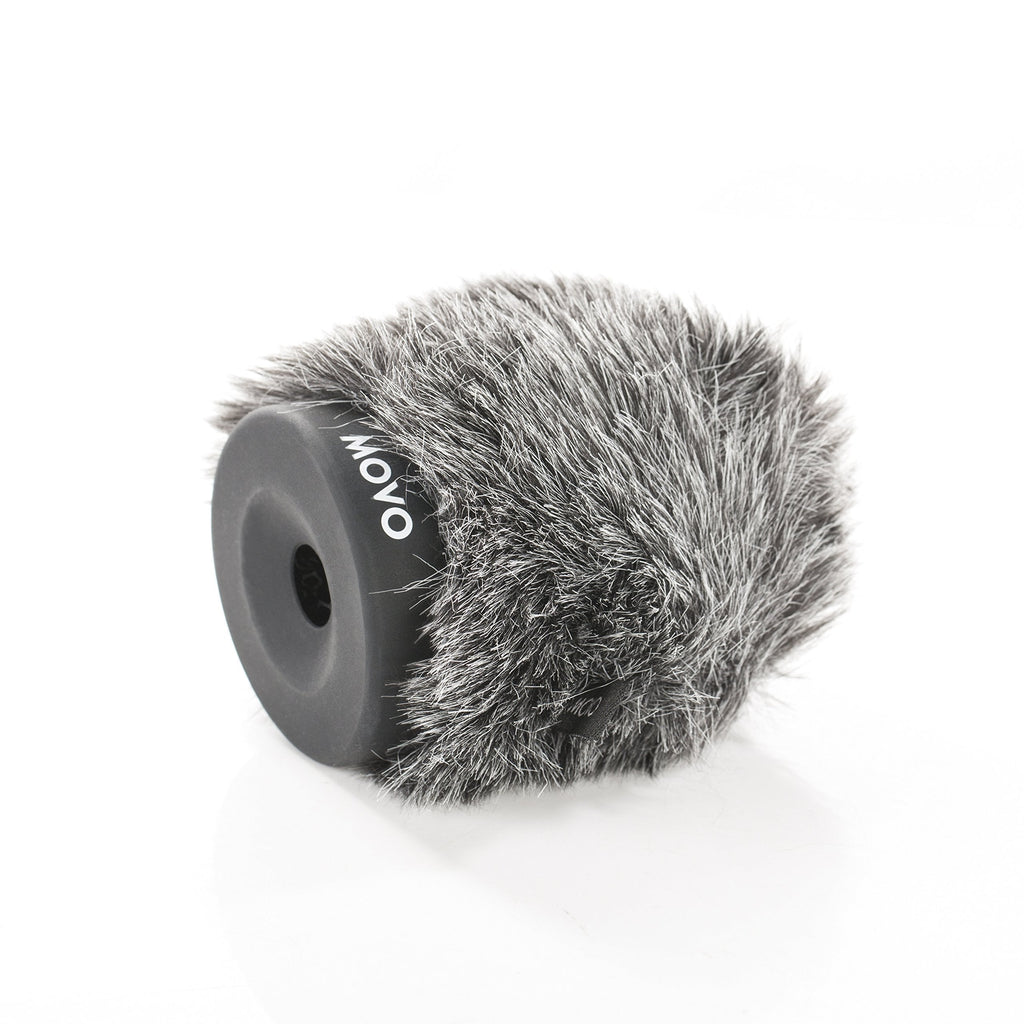 Movo WS-G60 Furry Rigid Windscreen for Microphones 18-23mm in Diameter and up to 3.1" (8cm) Long - Dark Gray 3.1"