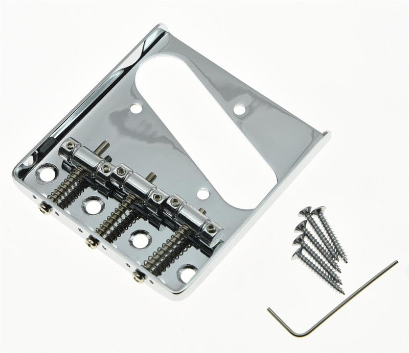KAISH Chrome Vintage Tele Ashtray Style Guitar Bridge for Telecaster Guitar