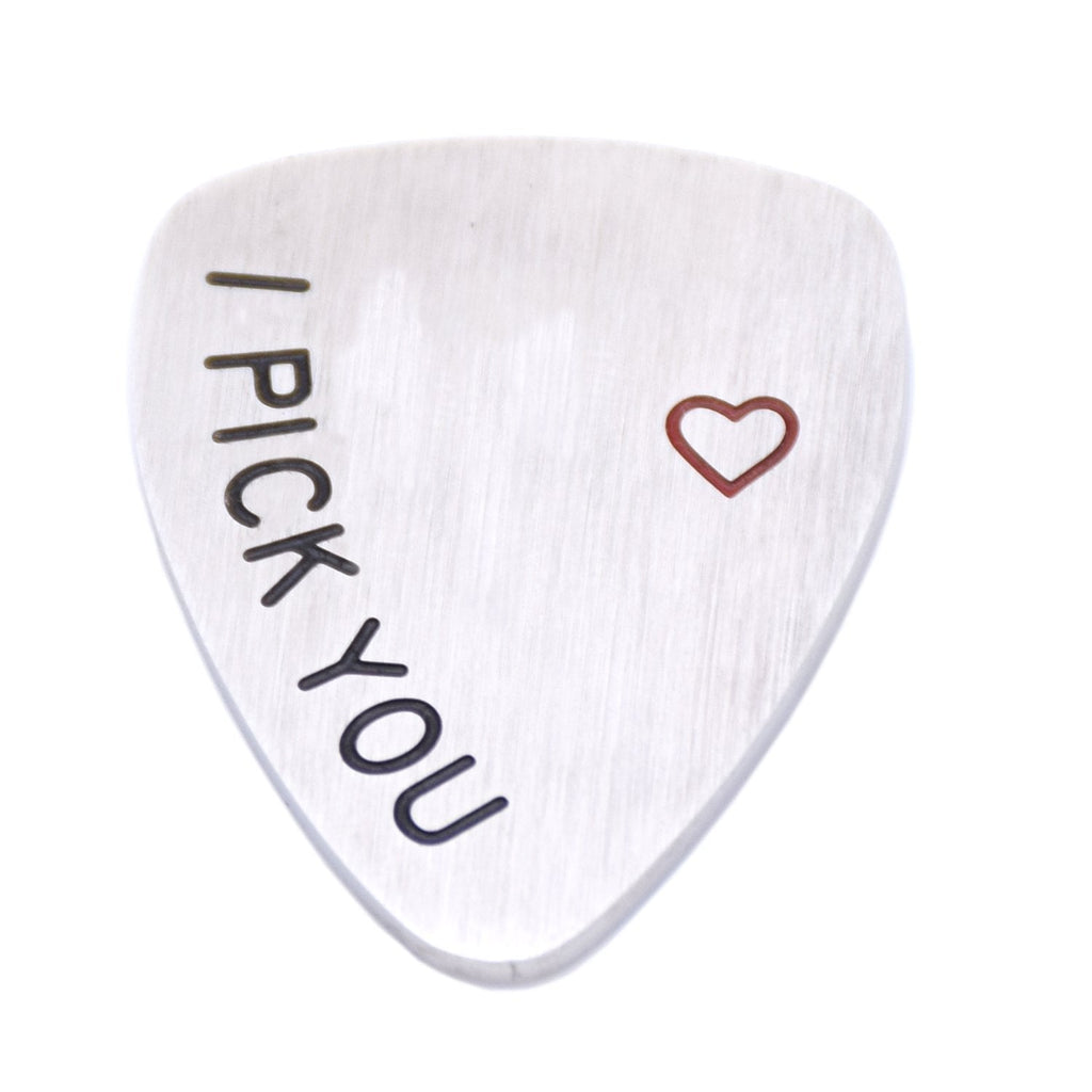 O.RIYA I Pick You Guitar Pick, for Him, Men Guitar Pick, Stainless Steel Gift for Musician White