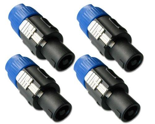 Yovus 4 Conductor Locking Speaker Connector Compatible with Speakon (4 Pack)