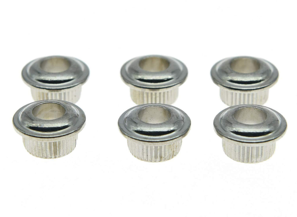 KAISH Metal Chrome 10mm Vintage Guitar Tuning Keys Conversion Bushings Adapter Ferrules