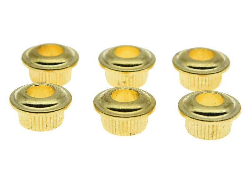 KAISH Metal Gold 10mm Vintage Guitar Tuning Keys Conversion Bushings Adapter Ferrules