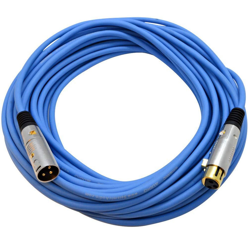 [AUSTRALIA] - Seismic Audio Premium 50 Foot Blue XLR Microphone Cable 3 Pin XLRF to XLRM Mic Cord, (SAPGX-50Blue) 