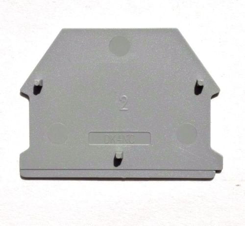Dinkle DK4NC-S13110 DIN Rail Terminal Block End Cover for DK4N-S13110 Gray, Pack of 50
