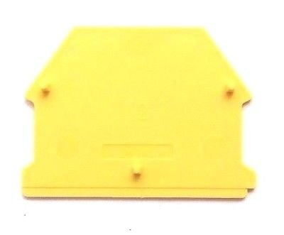 Dinkle DK4NC-YW DIN Rail Terminal Block End Cover for DK4N-YW Yellow, Pack of 50